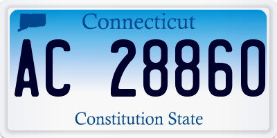 CT license plate AC28860