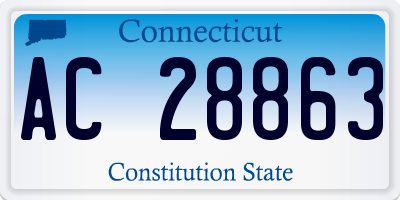 CT license plate AC28863