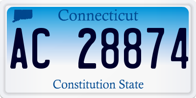CT license plate AC28874