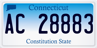 CT license plate AC28883