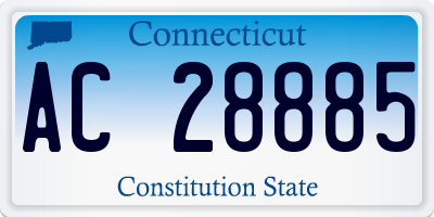 CT license plate AC28885
