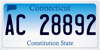 CT license plate AC28892