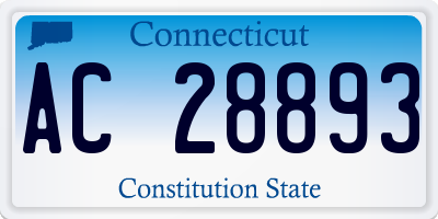 CT license plate AC28893