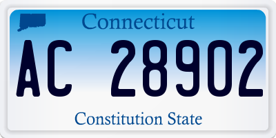 CT license plate AC28902