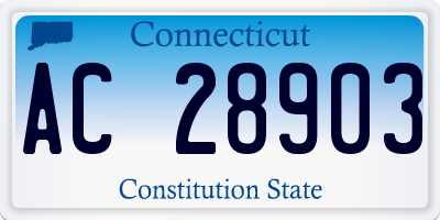 CT license plate AC28903