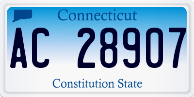 CT license plate AC28907