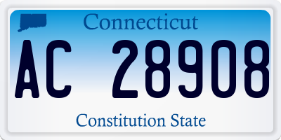 CT license plate AC28908