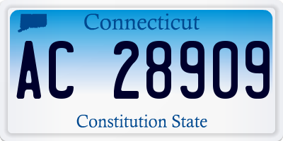 CT license plate AC28909