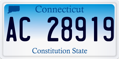 CT license plate AC28919