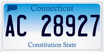 CT license plate AC28927