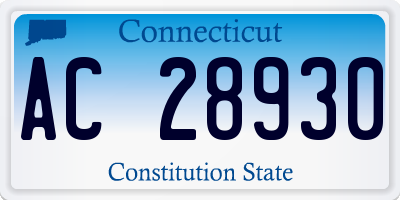 CT license plate AC28930