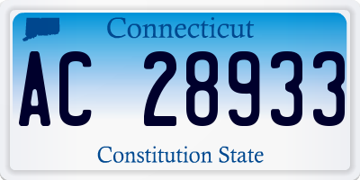 CT license plate AC28933