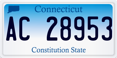 CT license plate AC28953