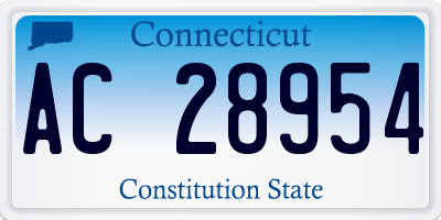 CT license plate AC28954