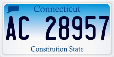 CT license plate AC28957