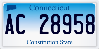 CT license plate AC28958