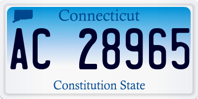 CT license plate AC28965