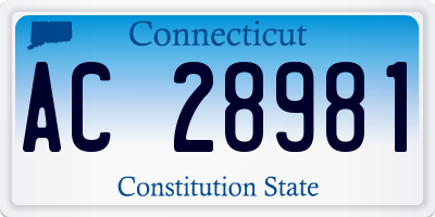 CT license plate AC28981