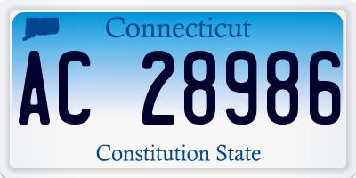CT license plate AC28986