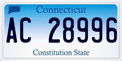 CT license plate AC28996