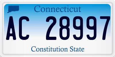 CT license plate AC28997