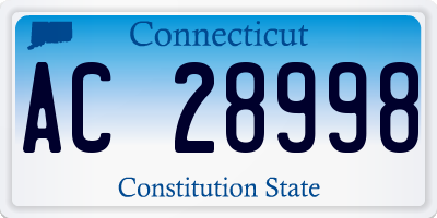 CT license plate AC28998