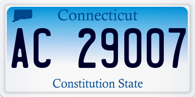 CT license plate AC29007