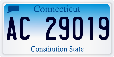 CT license plate AC29019