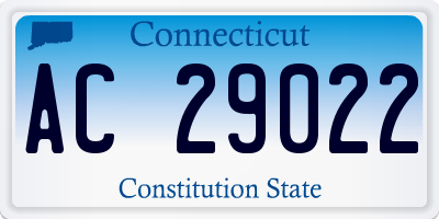 CT license plate AC29022