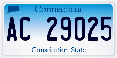 CT license plate AC29025