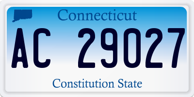 CT license plate AC29027