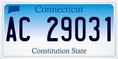 CT license plate AC29031