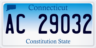 CT license plate AC29032