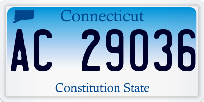 CT license plate AC29036