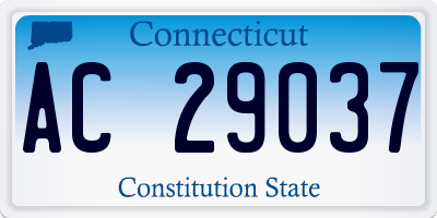 CT license plate AC29037