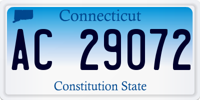 CT license plate AC29072