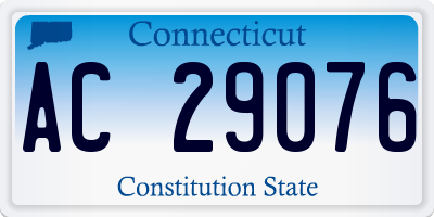 CT license plate AC29076