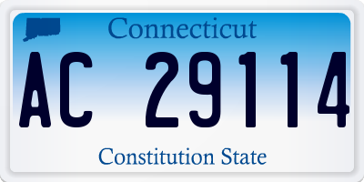 CT license plate AC29114