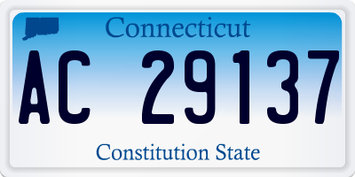 CT license plate AC29137