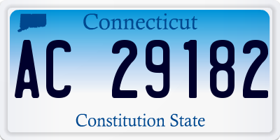 CT license plate AC29182