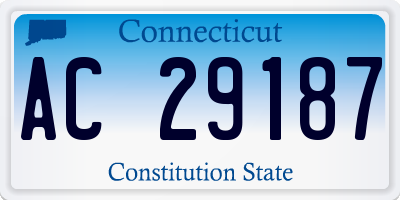 CT license plate AC29187