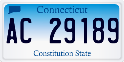 CT license plate AC29189