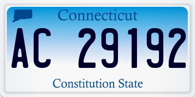 CT license plate AC29192