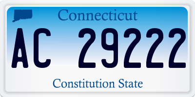 CT license plate AC29222