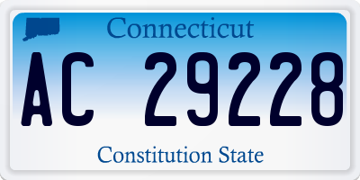 CT license plate AC29228