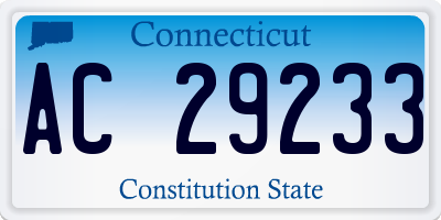 CT license plate AC29233