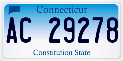 CT license plate AC29278