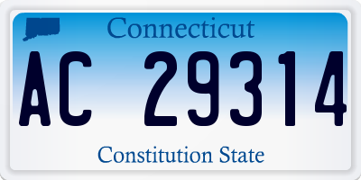 CT license plate AC29314