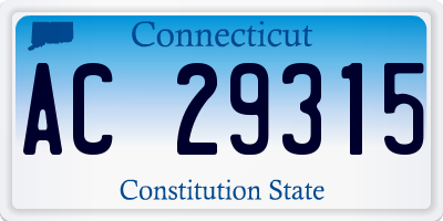 CT license plate AC29315