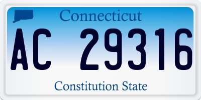 CT license plate AC29316